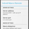 Irdroid Macro Remote Settings
